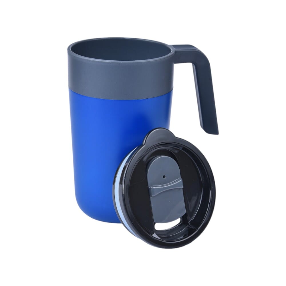 Cuppa Double Wall Travel Mug With Handle- Blue- 400ml